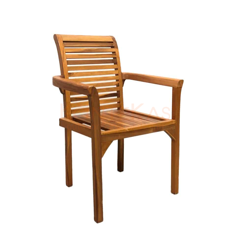 Silla Stacking de Teca con Brazos