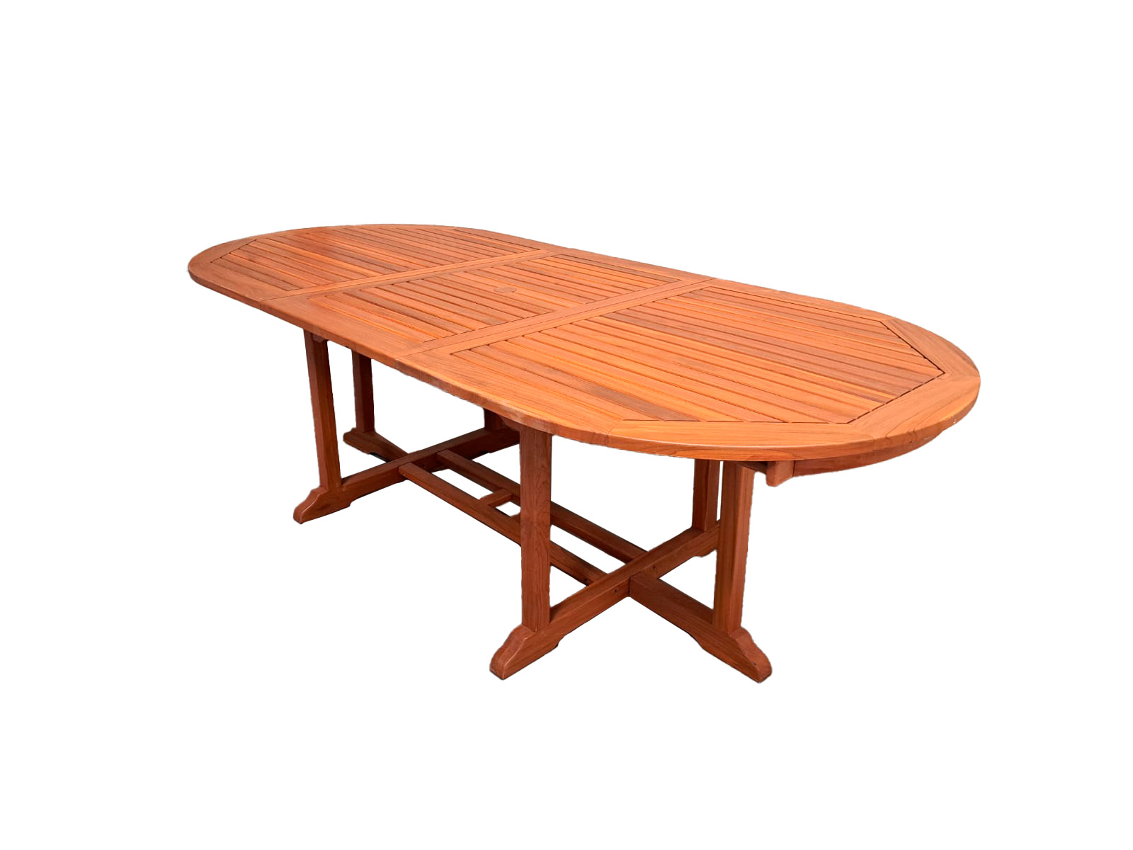 Mesa Oval de Teca con Extensión 2.4 m