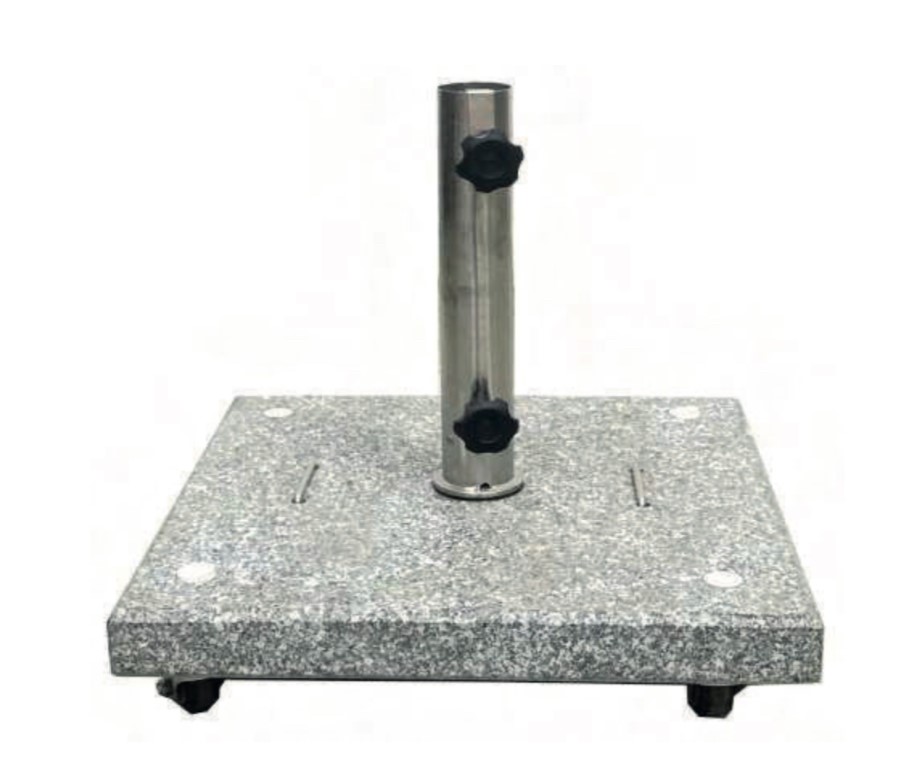 Base de Granito Blanco de 35 kg con Ruedas Para Sombrilla