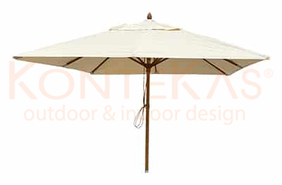 Sombrilla Cuadrada Beige de Fibra de Vidrio de 2.75 x 2.75 m